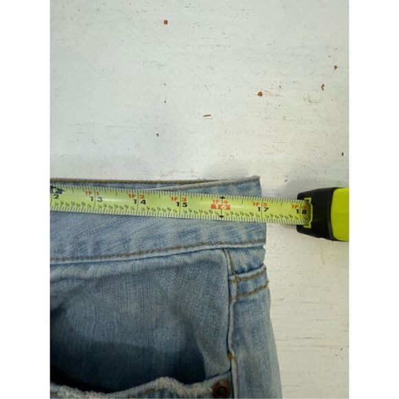 Lux Anthropologie Distressed Denim Skirt Size 9 - Picture 8 of 9